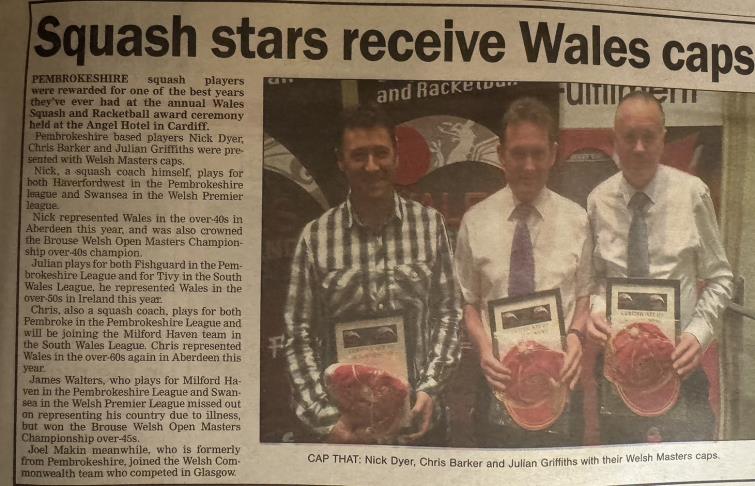 Welsh Caps with other local players Nick Dyer and Julian Griffiths